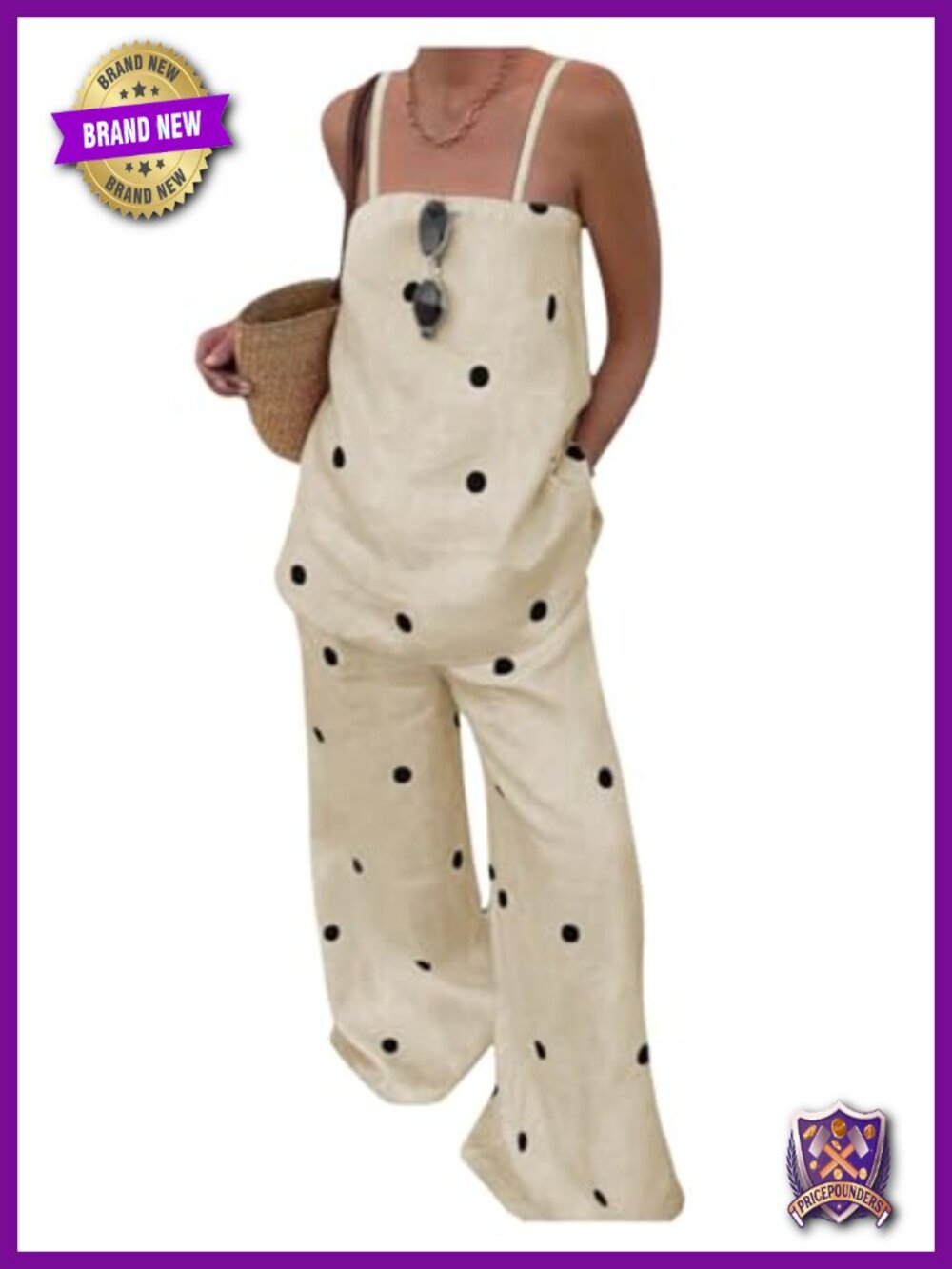 2 Piece Polka Dot Cami & Wide Leg Pants Set Loungewear Travel Outfit